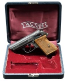 CASED & ENGRAVED PRE WAR WALTHER PPK