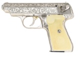 ENGRAVED SAUER 38H SEMI AUTO PISTOL.