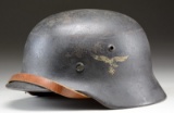 WWII GERMAN M1935 SINGLE DECAL LUFTWAFFE HELMET.