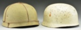 2 WWII STYLE GERMAN FALLSCHIRMJAGER HELMETS.