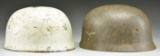 2 WWII STYLE GERMAN FALLSCHIRMJAGER HELMETS.