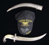 MIDDLE EASTERN DAMASCUS DAGGER W/ NAVY SEAL