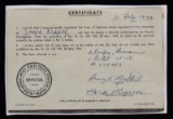 WWII US CAPTURE CERTIFICATE.