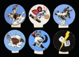 6 HAND PAINTED WWII AIR CORPS PATCH DESIGNS BY THE