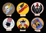 6 HAND PAINTED WWII AIR CORPS PATCH DESIGNS BY THE