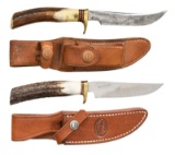 2 RANDALL MODEL 7 - 4 1/2 FISHERMAN HUNTER KNIVES