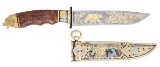 AN OUTSTANDING GOLD ENGRAVED, OVERLAID AND JEWELED