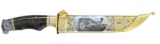 IMPORTANT SNOW LEOPARD ENAMELED AND GOLD INLAY