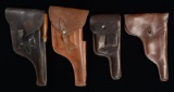 GROUP OF 4 LEATHER MAUSER C96 POLICE/NAVY PATTERN