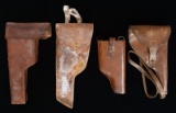 GROUP OF COMMERCIAL MAUSER C96 HOLSTERS & HARNESS.