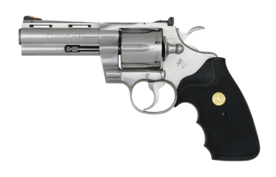 STAINLESS COLT PYTHON DOUBLE ACTION REVOLVER.