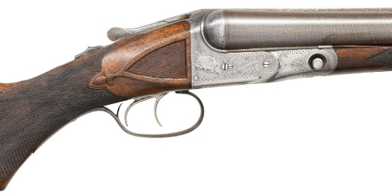 PARKER BH SHOTGUN WITH SUPERB DAMASCUS BARRELS