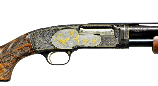 SPECTACULAR ANGELO BEE ENGRAVED WINCHESTER 42