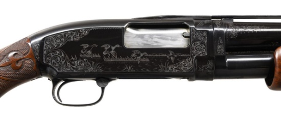 WINCHESTER MODEL 12 CUSTOM ENGRAVED PUMP SHOTGUN.