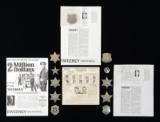 POLICE BADGES & A WANTED POSTER FOR JOHN DILLINGER