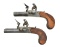 GOOD PAIR OF SXS SCREW BARREL FLINTLOCK POCKET