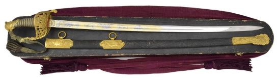 REMARKABLY FINE CIVIL WAR CASED OFFICER’S SWORD.