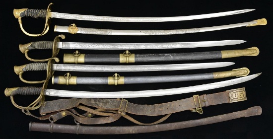 4 SWORDS OF LT, CAPT, & MAJOR A. W. CORLISS.