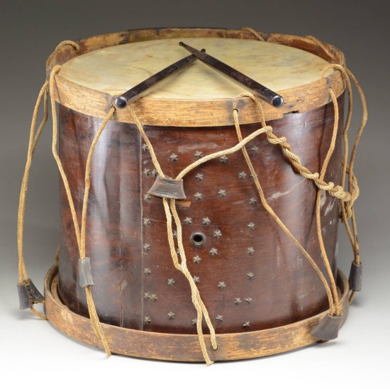 CIVIL WAR BALTIMORE DRUM WITH LIKELY CONFEDERATE