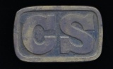 SOLID CAST CONFEDERATE STATES BELT BUCKLE.
