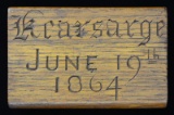 CARVED OAK BLOCK IN THE SHAPE OF A POCKET DIARY