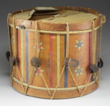 CIVIL WAR PAINTED DRUM BY JOHN LOWELL OF BANGOR,