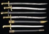 5 US SABER BAYONETS & 2 ADAPTER RINGS.