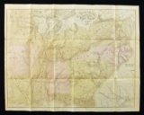 RARE 1863 CONFEDERATE MOBILE IMPRINT MAP.