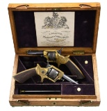 FINE CASED PAIR OF SMALL SIZE GOLD PLATED TRANTER