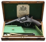FINE LARGE BORE CASED TRANTER REVOLVER.