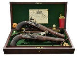 LOVELY CASED PAIR OF JOSEPH MANTON FLINTLOCK