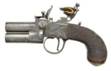 INTERESTING PAIR OF O/U FLINTLOCK POCKET PISTOLS