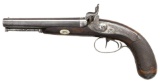 LIEGE PERCUSSION 2-BARREL HOWDAH PISTOL.