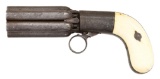 BELGIAN HAMMERLESS PEPPERBOX PISTOL WITH IVORY