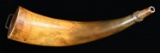 MID-19th CENTURY CARVED AMERICAN POWDER HORN.