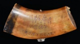 18th CENTURY CARVED HORN CANTEEN.