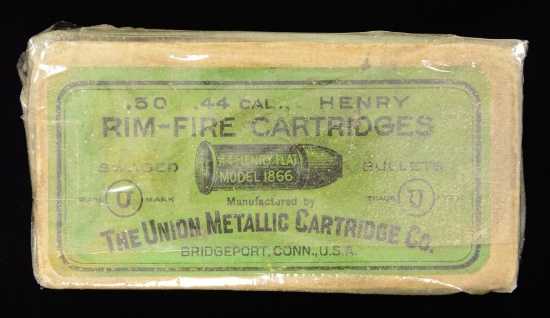 VINTAGE BOX OF 50 ROUNDS OF UMC .44 HENRY RIMFIRE