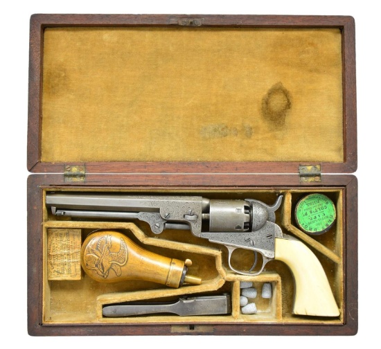 CASED FACTORY ENGRAVED COLT 1849 POCKET MODEL