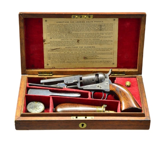 CASED LONDON COLT 1849 POCKET MODEL REVOLVER.