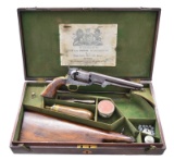 CASED LONDON COLT 1851 NAVY REVOLVER WITH SHOULDER