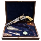 CASED ENGRAVED COLT MODEL 1861 NAVY REVOLVER, EX-