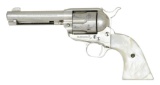 NICKELED COLT 1ST GEN. SAA REVOLVER WITH STEER