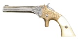 T. J. STAFFORD ENGRAVED SINGLE SHOT DERINGER.