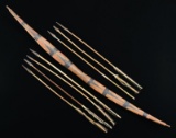 NATIVE AMERICAN PAINTED MODOC BOW AND SEVEN IRON