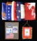 GROUP OF 8 AMERICAN FLAGS.