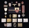 LARGE LOT OF WWII GERMAN BELT BUCKLES, TINNIES,