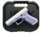 SILVER & ORCHID GLOCK 45 SEMI AUTO PISTOL.