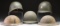 4 US HELMETS, 1 FRENCH HELMET, & A EUROPEAN HELMET