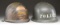 2 US M1 HELMETS.