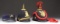 3 EXAMPLES OF US MILITARY HEADGEAR.